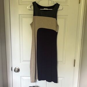 Calvin Klein Strapless Black and Tan Dress